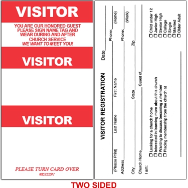 I.D. Label (Visitor) Attendance Cards