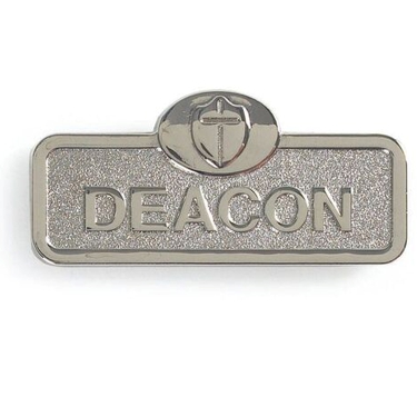 Silver Deacon Badge With Cross (Magnetic Back)